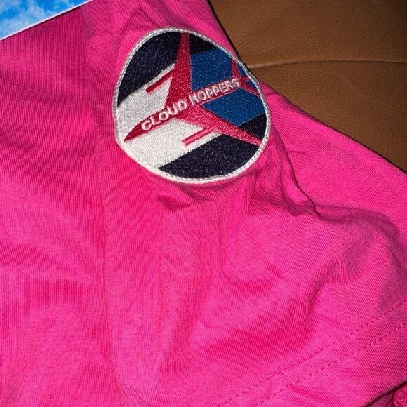 BORN FLY Pink Jetsetters Tee w/ Embroidered Patches Size Unisex 2XL New with Tag - Picture 5 of 9